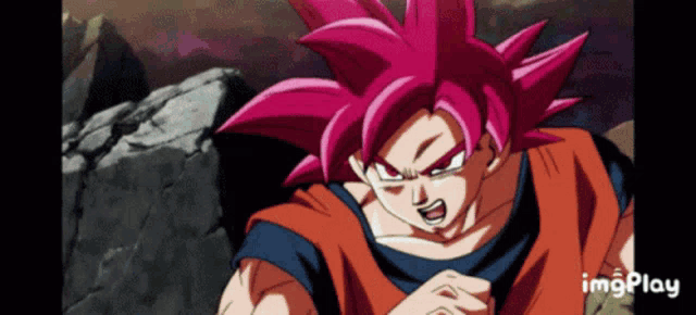 a gif of a cartoon character with pink hair and the word imgplay at the bottom
