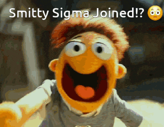 a picture of a muppet that says ' smithy sigma joined '
