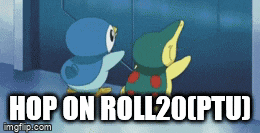 two penguins are standing next to each other with the caption hop on roll20cptu ..