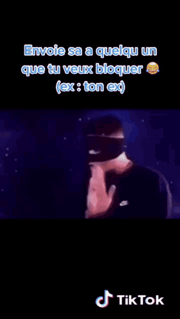 a tiktok video shows a computer screen with a thumbs up and says envoie sa a quelqu un que tu veux bloquer