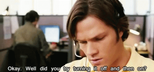 Jared Padalecki Did You Try Turning It Off And Then On GIF - Jared Padalecki Did You Try Turning It Off And Then On The Cw GIFs