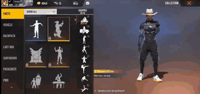 a man in a cowboy hat is standing in front of a selection of emoticons