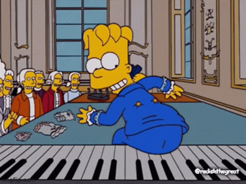 Radishthegreat Mozart GIF - Radishthegreat Mozart Bart Simpsons GIFs