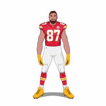 a cartoon of a football player with the number 87