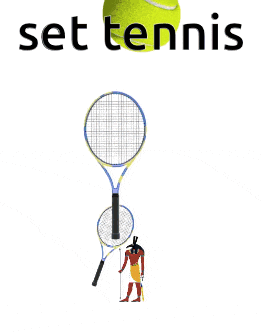 a drawing of a man holding a tennis racket and a tennis ball