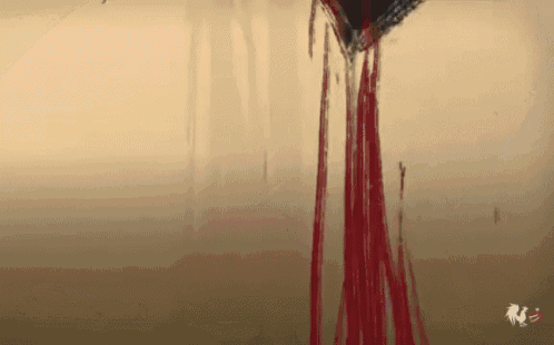 a drawing of blood coming out of a hole in the ground