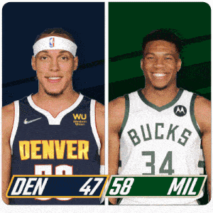 two basketball players one from denver and the other from bucks