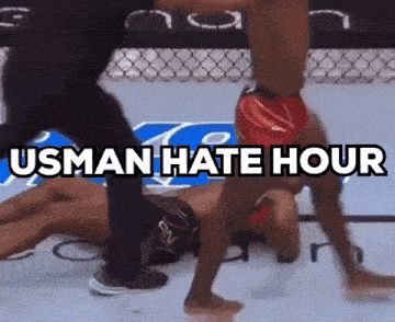 usman hate hour is displayed on a boxing match