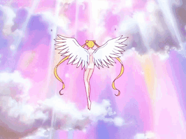 a group of sailor moon characters are flying in the air