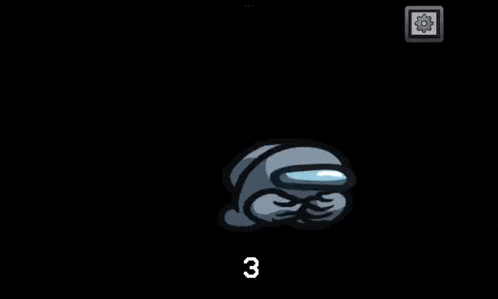 an among us character is being attacked by a shark and the number 1 is visible