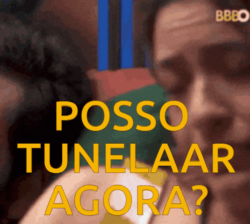 an animated image of a woman with the words posso tunelaar agora on it