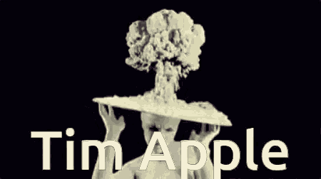 tim apple is written in white letters on a white background