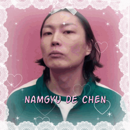 a picture of a man with the name namgyu de chen on the bottom
