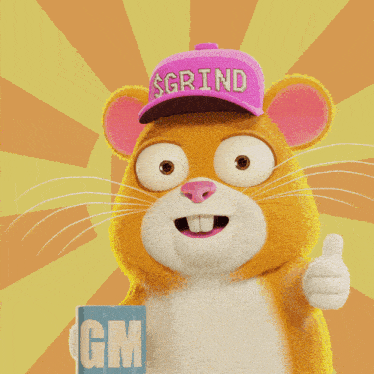a hamster wearing a hat that says $ ratia on it