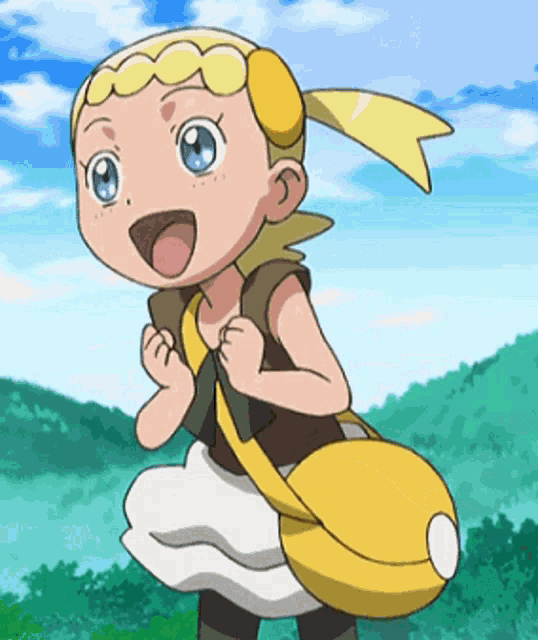 a little girl with a yellow purse on her shoulder