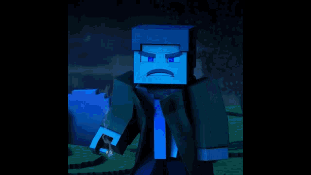 a minecraft character is standing in front of a cemetery at night