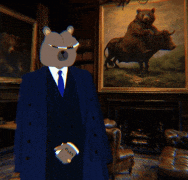 a teddy bear in a suit and tie holding a book that says " okay "