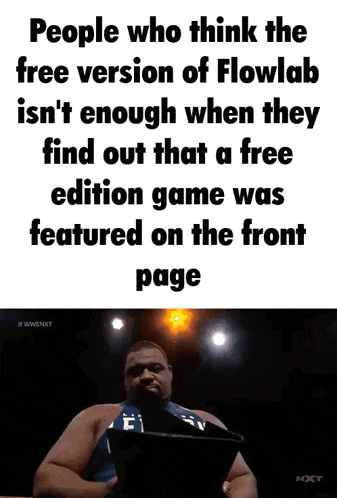 a picture of a man reading a book with the words people who think the free version of flowlab
