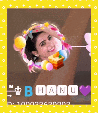 a picture of a woman with the name hanu written below her