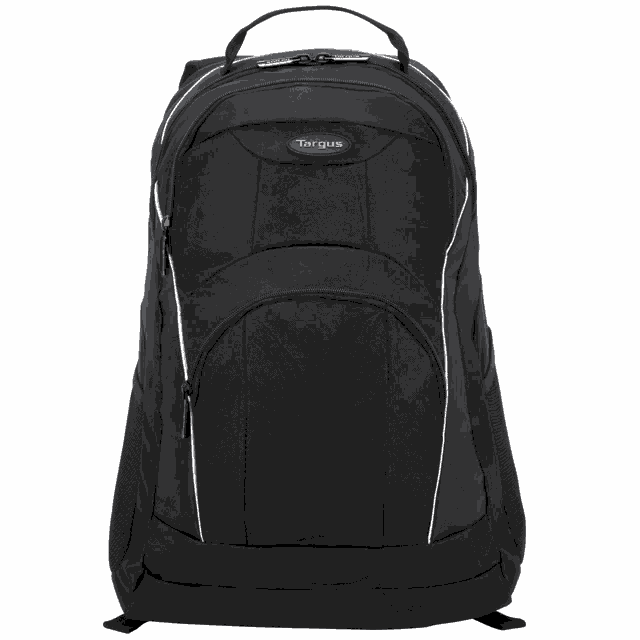 a black backpack has a passport and a notebook in it