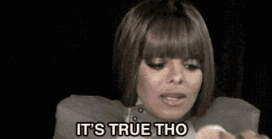 a woman is eating a slice of apple and says `` it 's true tho '' .