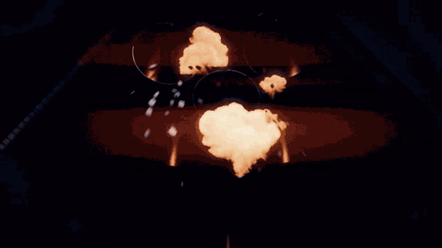 a large explosion with a lot of flames coming out of it