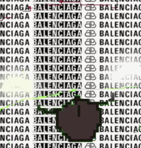 the word balenciaga that is on a black and white background