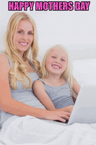 a happy mothers day greeting card with a woman and daughter