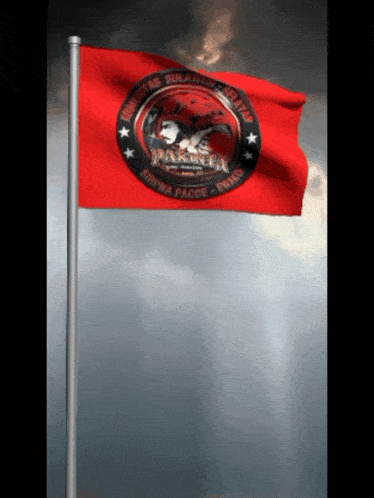 a red flag with a black and red logo that says bender