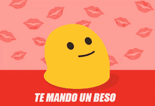 a yellow duck with a heart on its nose and the words te mando un beso