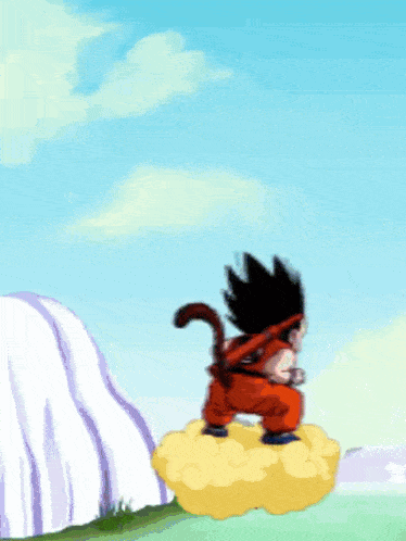 a cartoon character with a monkey tail is flying through the air
