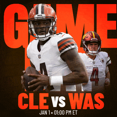 a poster for a football game between cle and was