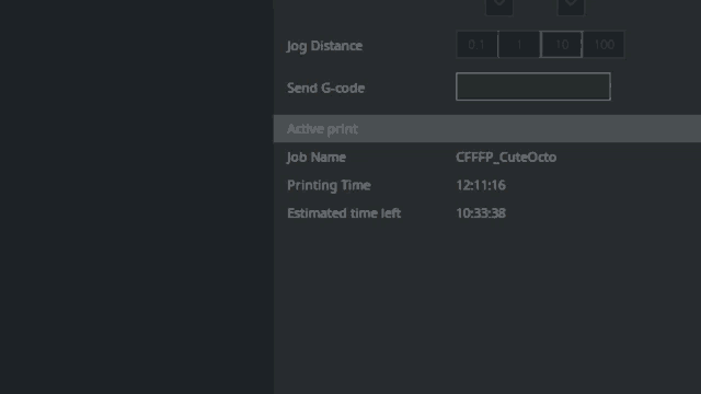 a screenshot of a computer screen showing the active print