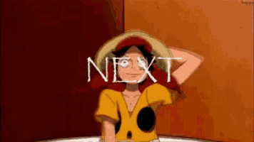 a cartoon character with the word next written on it