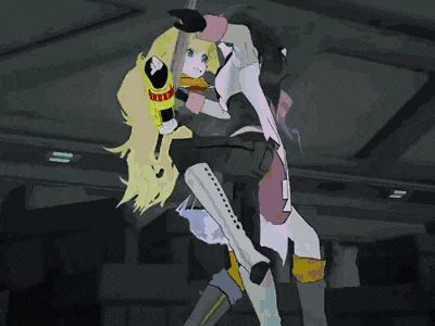 a cartoon of a man carrying a woman in his arms with a red bracelet on her wrist