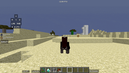 a screenshot of a minecraft game shows a dog running