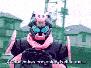 a picture of a robot with the words a chance has presented itself to me written below it