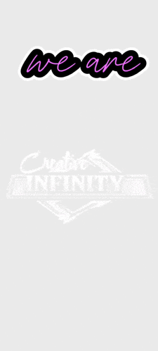 a black and white photo of a man with the words we are creative family infinity on the bottom
