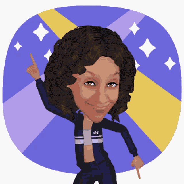a cartoon of a woman wearing a jacket that says emporio armani on the front