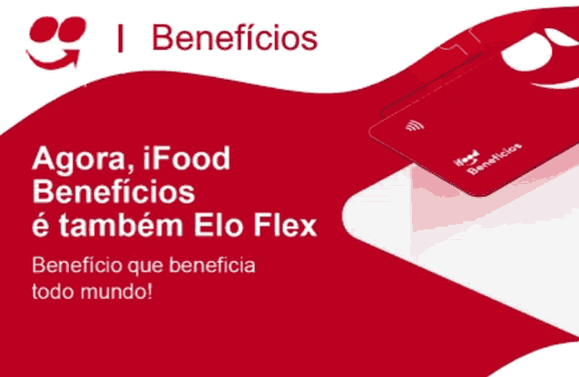 a red ifood card is displayed on a red background