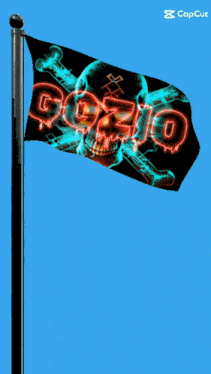 a flag with a skull and the word cozio