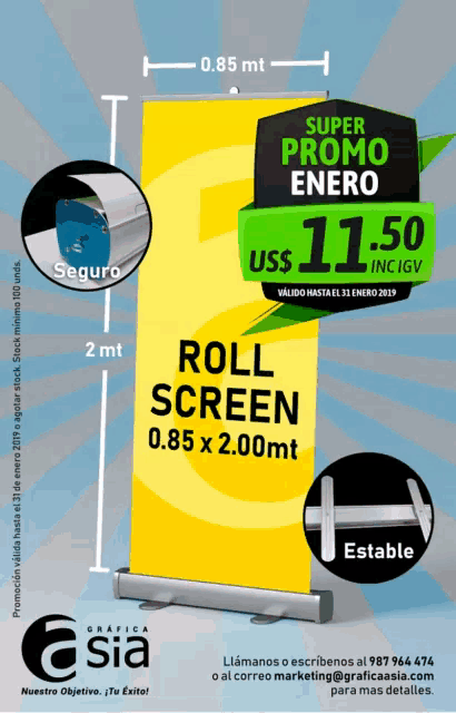 an advertisement for a roll screen with a price of us $ 11.50