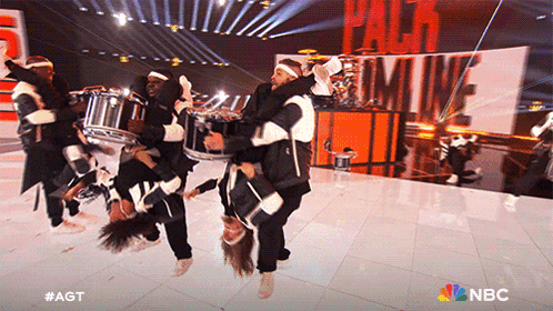 Drumming Upside Down The Pack Drumline GIF - Drumming Upside Down The Pack Drumline America'S Got Talent GIFs