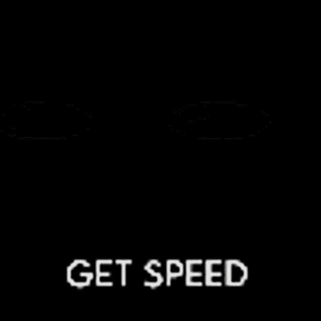 a white cartoon character with black eyes and the words `` get speed '' written on it .