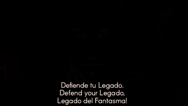 a close up of a person 's face with the words defende tu legado written on it