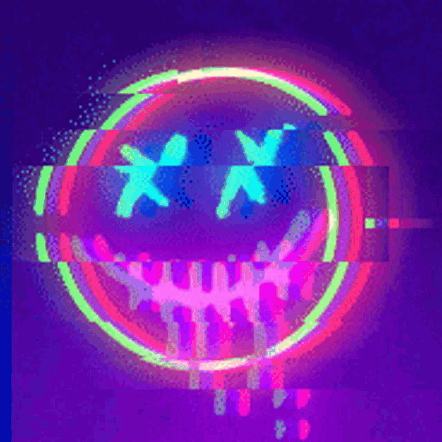 a glowing circle with a smiley face in the middle