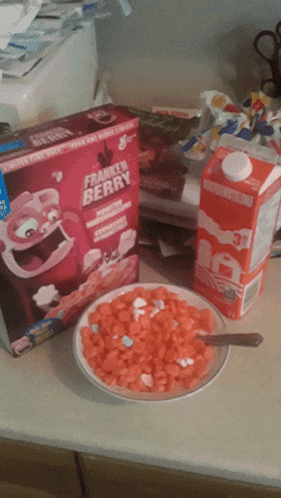 Franken Berry Cereal GIF - Franken Berry Cereal Monster Cereal GIFs