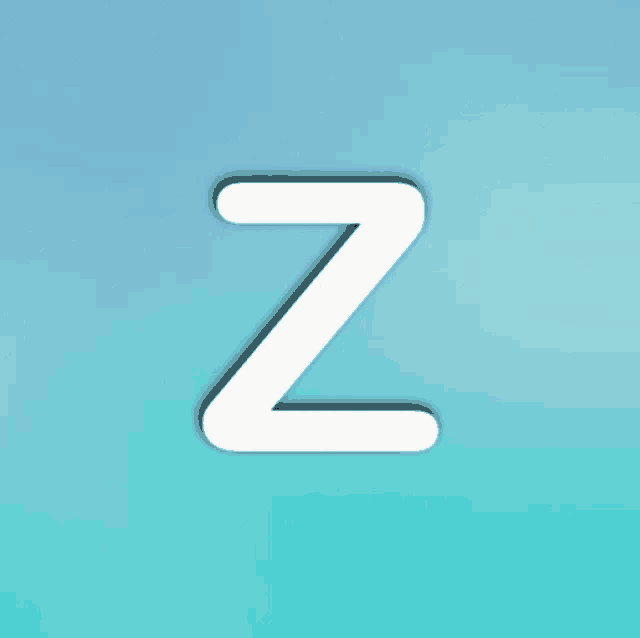a blue background with the letter z in white