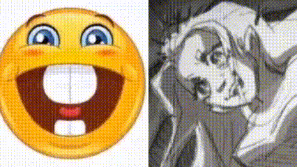 a smiley face with a big smile and a picture of a person with a big smile .