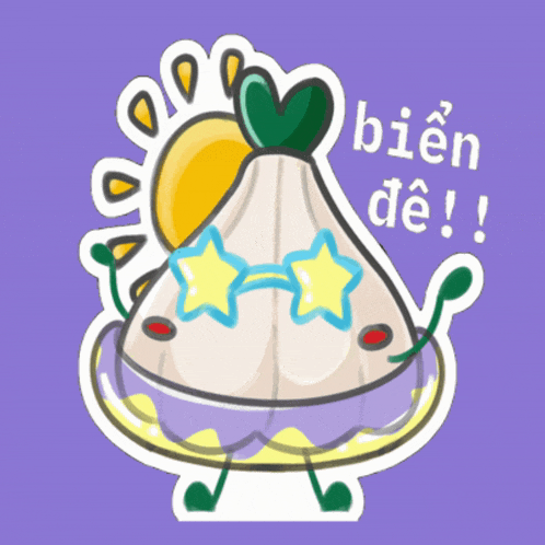 a sticker that says bien de with a cartoon character on it